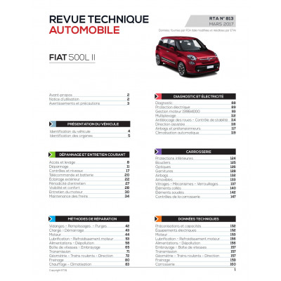 RTA 813 - Fiat 500L II : 1.3 JTD (85 ch) (depuis 07/2012)