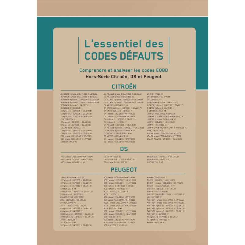 L'essentiel des codes défauts Hors série PSA Revue Technique Auto