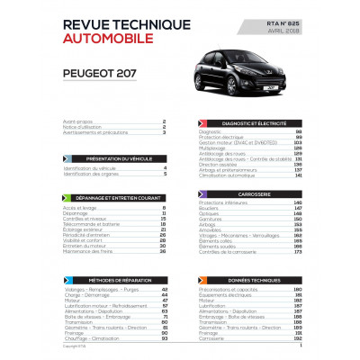 RTA 825 P 207 1.4 HDi 70ch & 1.6HDi 92ch (2010-2014)