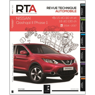RTA 822 QASHQAI II:1.5DCi & 1.6DCi de 2014 à 2017