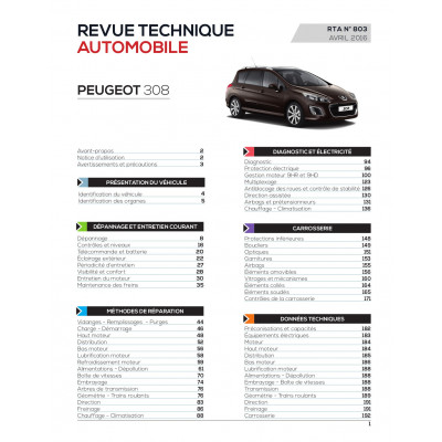 RTA 803 Peugeot 308I Ph.2 -1.6 e-HDI 112et115ch (depuis 04/11)