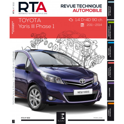 RTA 802 TOYOTA YARIS III  à partir du 03/2011 - 1.4D4D 90 CH
