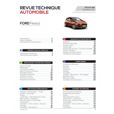 RTA 812 -  FORD FIESTA VI Ph.2 - 1.0i (100ch) (à partir du 11/2012)