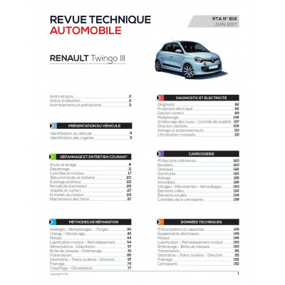 RTA 816 Twingo III : 1.0i (71 ch) (depuis 2014)