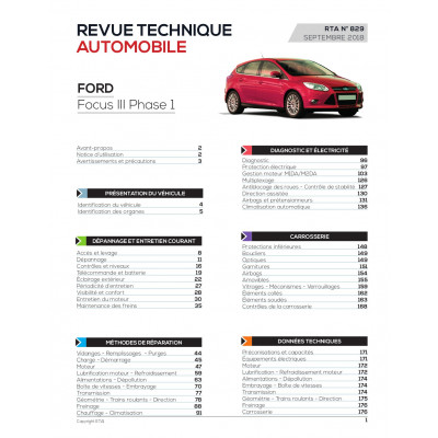 RTA 829 F FOCUS HAYON 5P III Phase1 2011-01 - 2015-04
