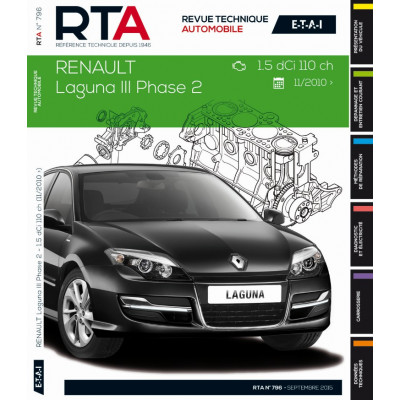 RTA B796 Renault LagunaIII ph2 1.5dCi 110ch 11/2010