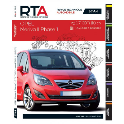RTA B795 Opel Mériva II phase 1 (09/2010 à 12/2013) 1.7 CDTi 110 ch