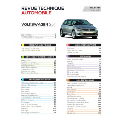 RTA B794 Volkswagen Golf VII (depuis 10/2012) 1.6 TDi 105 ch