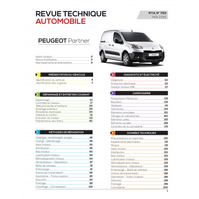RTAB793 Peugeot Partner II Ph.2 - 1.6HDI75-92CH Depuis 2012-05