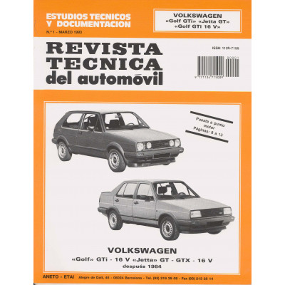 Documentación técnica RTA 01 VOLKSWAGEN JETTA/GOLF II  (1984 -1992)