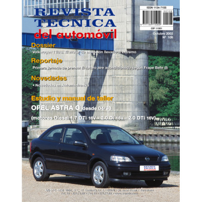 Documentación técnica RTA 108 OPEL ASTRA II (G) (1998 -2004) - Diesel