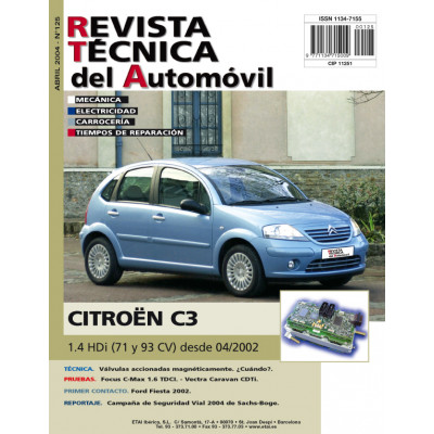 Documentación técnica RTA 125 CITROEN C3 II (A51) FASE 1 (2009 -2013)