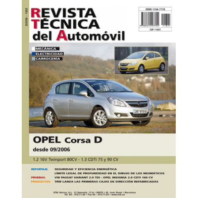 Documentación técnica RTA 182 OPEL CORSA IV (D) FASE 1 (2006 -2010)