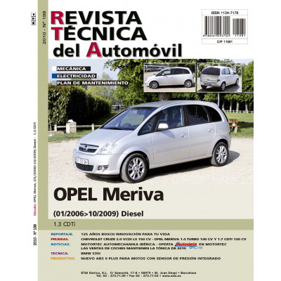 Documentación técnica RTA 198 OPEL MERIVA I (A) FASE 2 (2006 -2010) - Diesel