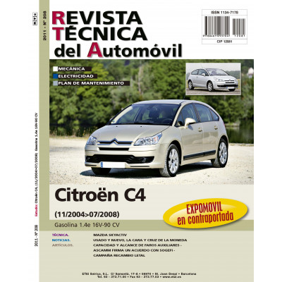 Documentación técnica RTA 208 CITROEN C4 I FASE 1 (2004 -2008) - Gazolina