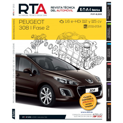 Documentación técnica RTA 253 PEUGEOT 308 I FASE 2 (2011 -2013)