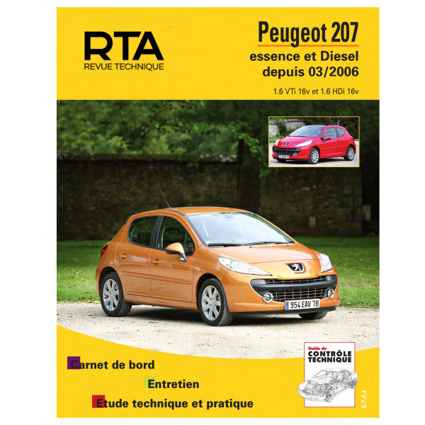 RTA B711.5 PEUGEOT 207 (2006 à 2012) - 1.6 Vti et Hdi