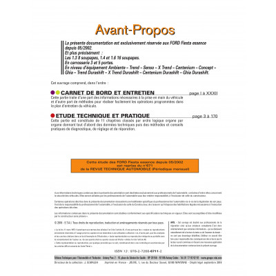 RTA 671 FORD FIESTA V (2002 à 2005)