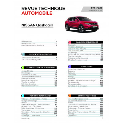 RTA 822 QASHQAI II:1.5DCi & 1.6DCi de 2014 à 2017