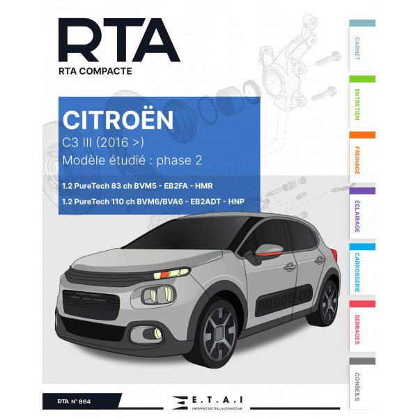 RTA COMPACTE 864 CITROEN C3 III (2016 - ...) - modèle spécifiquement étudié Phase 2