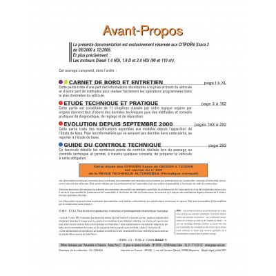 RTA 644.2 CITROEN XSARA (1998 à 2005) - Diesel