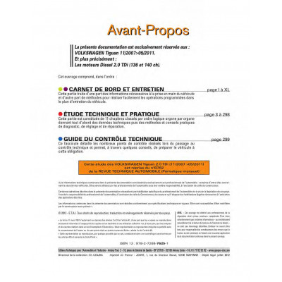 RTA B762 VOLKSWAGEN TIGUAN I (5N) PHASE 1 (2007 à 2011)