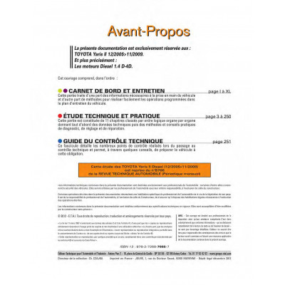 RTA B766 TOYOTA YARIS II PHASE 1 (2005 à 2009)