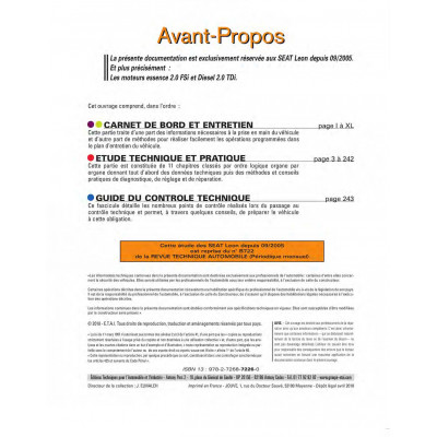 (Arrêt)RTA B722.6 SEAT LEON II (1P) PHASE 1 (2005 à 2009)