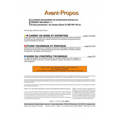 RTA B780.5 PEUGEOT 508 I PHASE 1 (2011 à 2014)