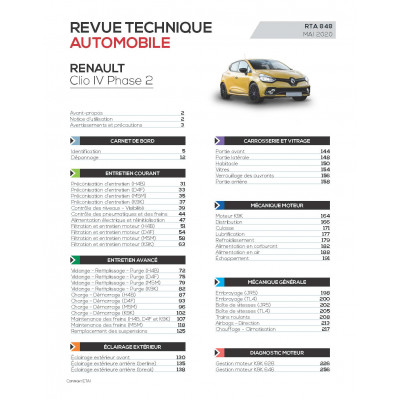 RTA 848 - RENAULT CLIO IV phase 2 (2016 - 2019)