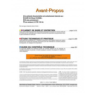 RTA B757 AUDI A4 III (8K) PHASE 1 (2008 à 2011)