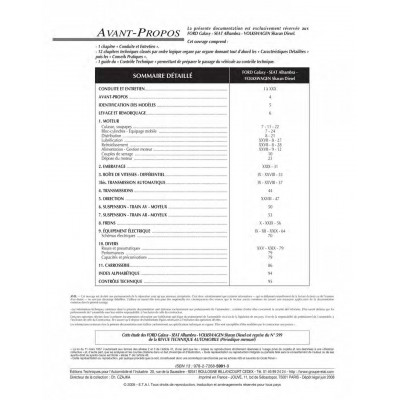 RTA 599 FORD/SEAT/VOLKSWAGEN GALAXY I/ALHAMBRA I (7V)/SHARAN I (7M) (95 à 2000)