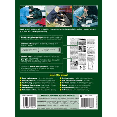 Peugeot 106 Petrol & Diesel (91 - 04) Haynes Repair Manual