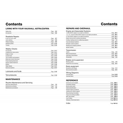 Vauxhall/Opel Astra & Zafira Petrol (Feb 98 - Apr 04) Haynes Repair Manual