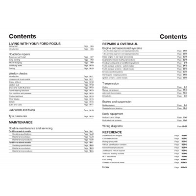 Ford Focus Petrol & Diesel (Oct 01 - 05) Haynes Repair Manual