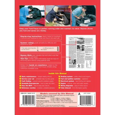 Ford Focus Petrol & Diesel (Oct 01 - 05) Haynes Repair Manual
