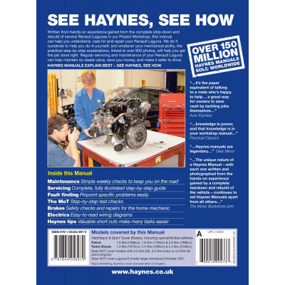 Renault Laguna Petrol & Diesel (Feb 01 - May 07) Haynes Repair Manual