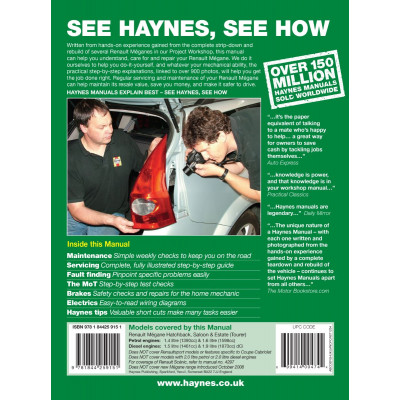 Renault Megane Petrol & Diesel (Oct 02 - 08) Haynes Repair Manual