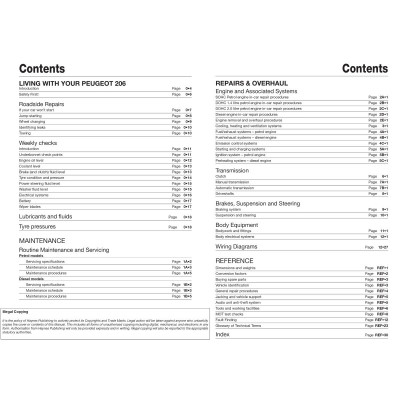 Peugeot 206 Petrol & Diesel (02 - 09) Haynes Repair Manual