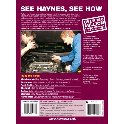 Saab 9-3 Petrol & Diesel (Sept 02 - Sept 07) Haynes Repair Manual