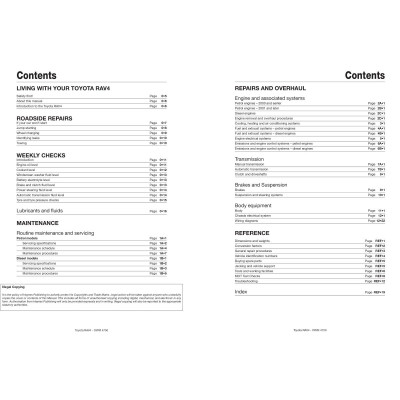 Toyota RAV4 Petrol & Diesel (94 - Jan 06) Haynes Repair Manual