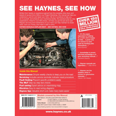 Volvo S60 Petrol & Diesel (00 - 09) Haynes Repair Manual