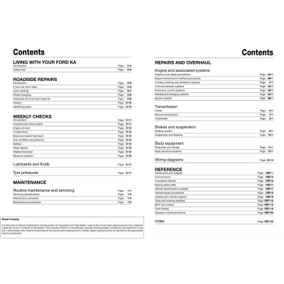 Ford Ka Petrol (09 - 16) Haynes Repair Manual