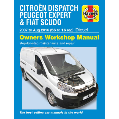 Citroen Dispatch (Jumpy), Peugeot Expert & Fiat Scudo Diesel 56 to 16 (07 - Aug 16) Haynes Repair Manual
