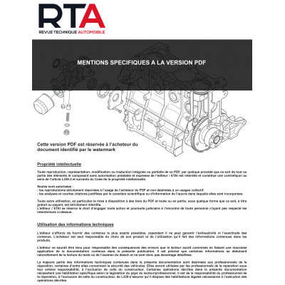 RTA PDF 602 CITROEN/PEUGEOT BERLINGO/PARTNER I - TU et XUD (1996 à 2002)