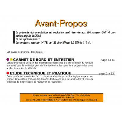 RTA PDF B736.5 VOLKSWAGEN GOLF VI (2008 à 2012)