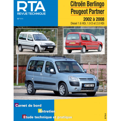 RTA PDF 111 CITROEN/PEUGEOT BERLINGO/PARTNER I PHASE 2 (2002 à 2008)