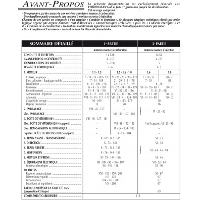 RTA PDF 731 - VOLKSWAGEN GOLF/SCIROCCO/JETTA I (1974 à 1984) - essence