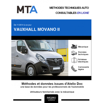 MTA Vauxhall Movano II FOURGON 5 portes de 11/2014 à ce jour