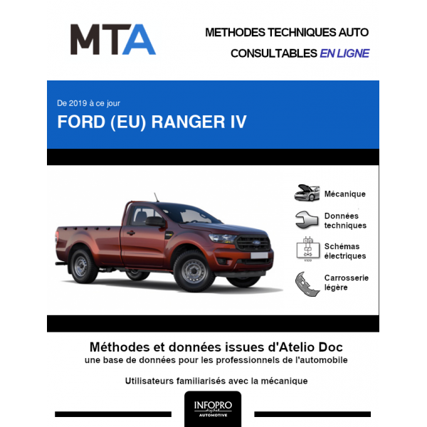 MTA Ford (eu) Ranger IV PICKUP 2 portes de 06/2019 à ce jour